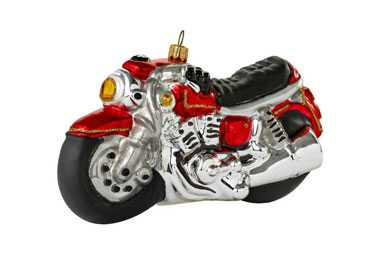 Kitsch und Kunst Christbaumkugel Motorrad